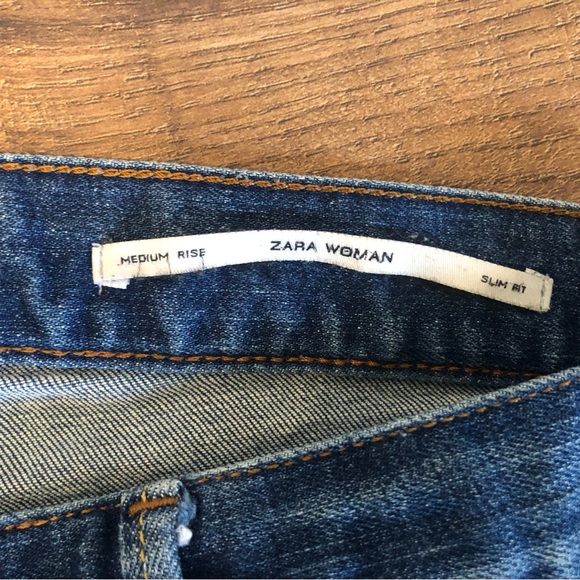 Zara denim medium rise slim fit VGUC size 28/29 - Picture 2 of 3